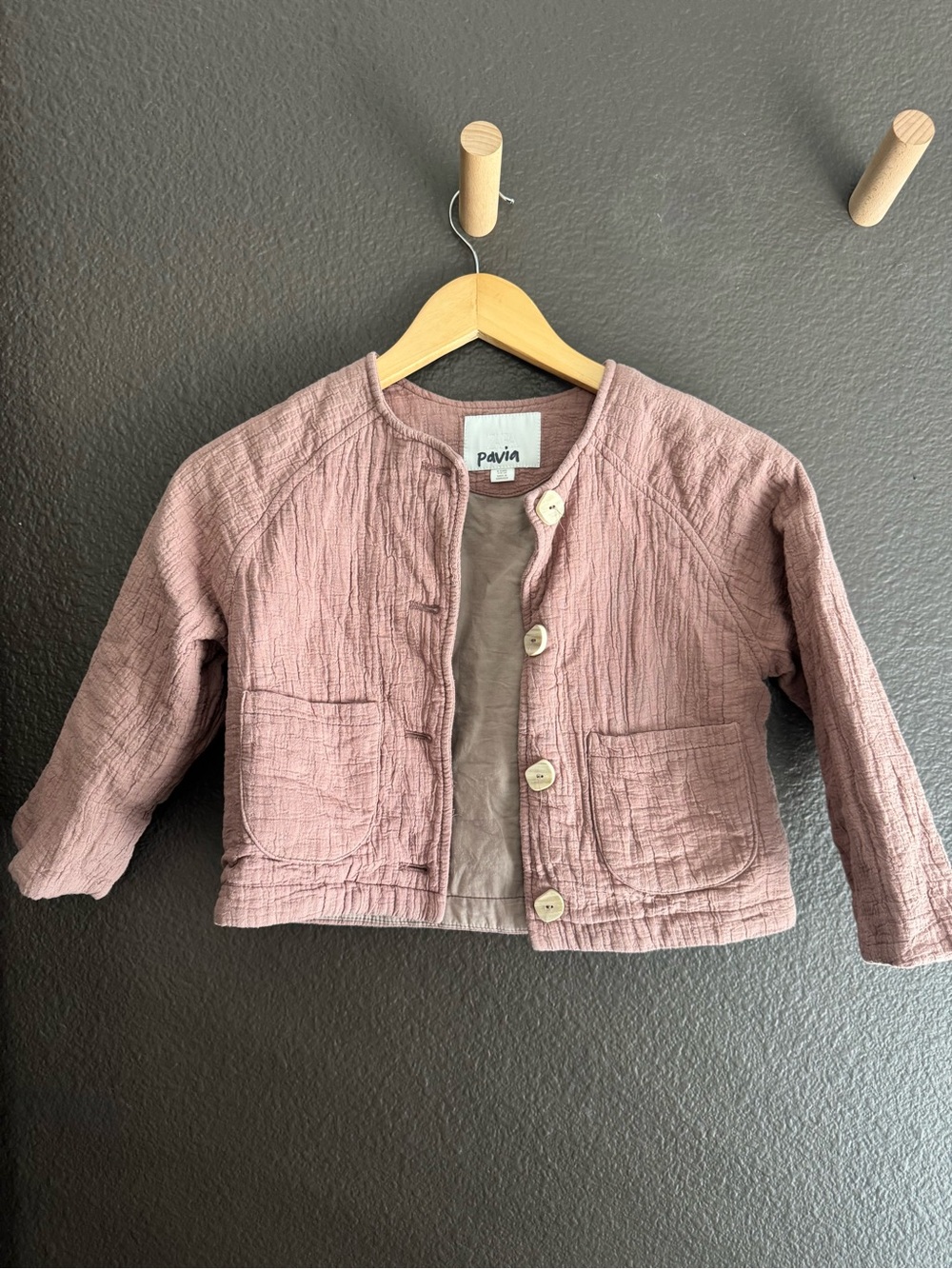 Zara Dusty Pink Quilted Cotton Kids Jacket